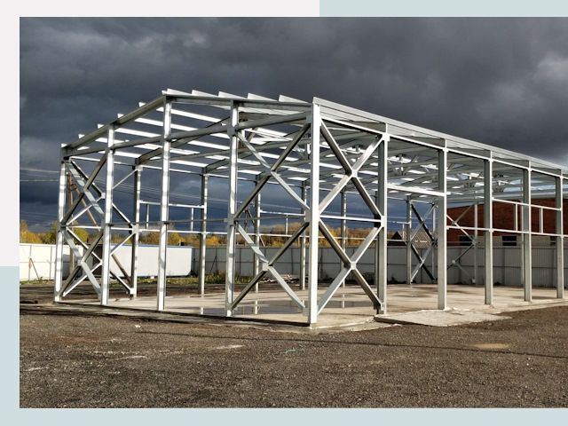 Двускатные ангары в Югорск от 613 руб. за квадрат